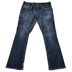 Buckle Big Star Vintage Maddie Bootcut Jeans Womens 31 Blue Denim Logo Curvy Fit